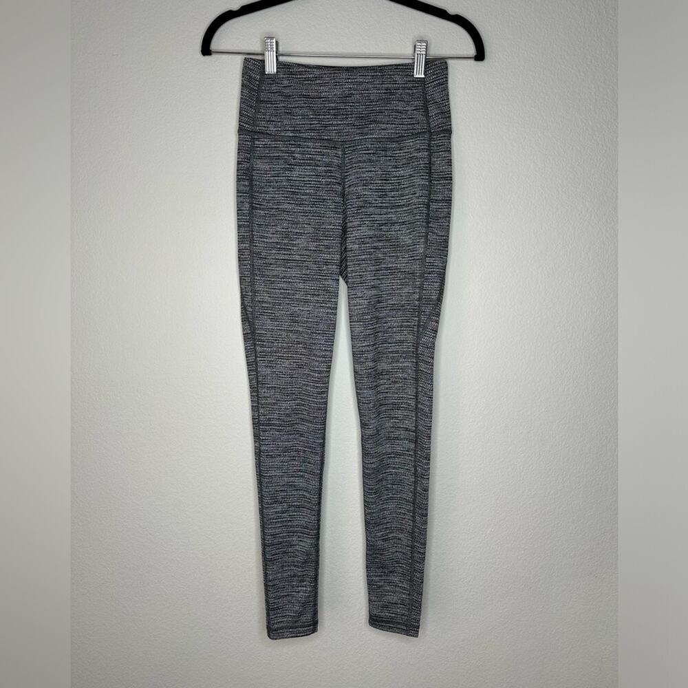 LUCY ACTIVEWEAR Womens Full Length Charcoal Grey Marled Yoga Leggings Size XS - Picture 2 of 6